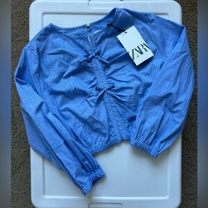 NWT Zara Cropped Long Sleeve Top